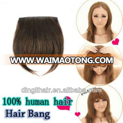 Fashion!High quality!100% Brazilian human remy hair clip on bangs